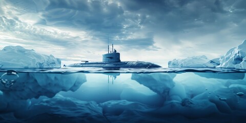 submarine in the ice Generative AI