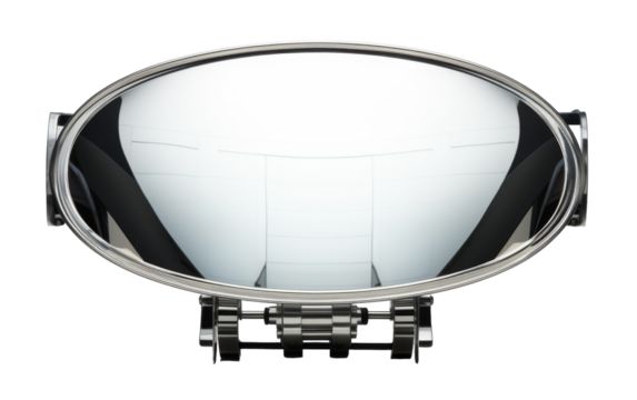 Close up of a mirror reflecting infinite white space