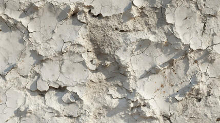 Peeling White Paint on Cracked Wall Texture