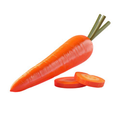 A carrot with a slice cut out of it