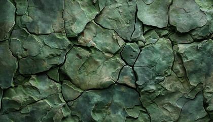 Abstract Cracked Green Texture on Weathered Wall - obrazy, fototapety, plakaty