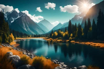 Poster lake in the mountains © Saqib786