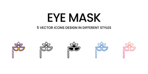 Eye Mask icons different style vector stock illustration