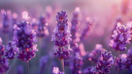 Photo of purple lavender flowers