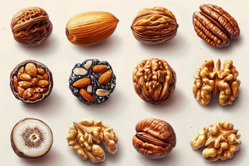 Fotobehang Modern set of nuts © Diana