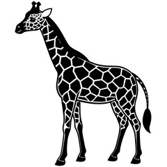 Naklejka premium giraffe silhouette vector illustration svg file