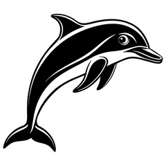 Obraz premium dolphin silhouette vector illustration svg file