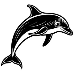 Obraz premium dolphin silhouette vector illustration svg file