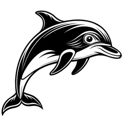 Obraz premium dolphin silhouette vector illustration svg file