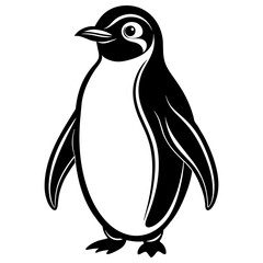 penguin silhouette vector illustration svg file