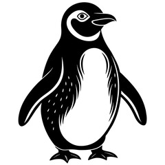 penguin silhouette vector illustration svg file