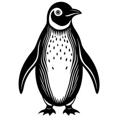 penguin silhouette vector illustration svg file