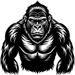 Fototapeta premium gorilla silhouette vector illustration svg file