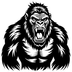 gorilla  silhouette vector illustration svg file