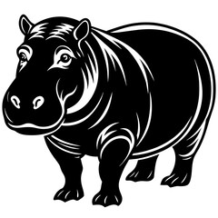 rhinoceros silhouette vector illustration svg file