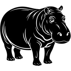 Fototapeta premium rhinoceros silhouette vector illustration svg file