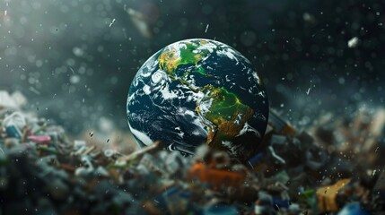 Obraz na płótnie Canvas planet Earth in dump