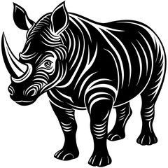 Obraz premium rhinoceros silhouette vector illustration svg file