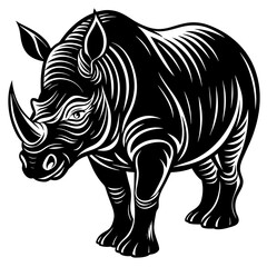 rhinoceros silhouette vector illustration svg file