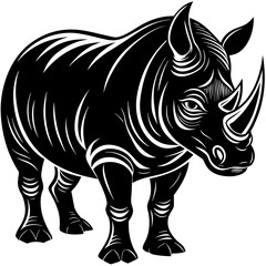 rhinoceros silhouette vector illustration svg file