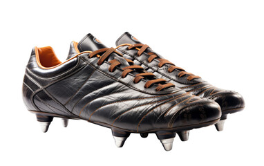 Close-up view of a soccer shoe set against a clean white background