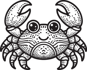 Vector vintage crab drawing Hand drawn monochrome seafood illustration EPS 10