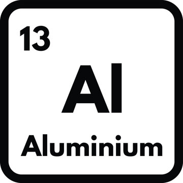 Aluminium chemical element icon isolated on white background . Vector illustration