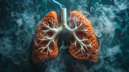 Conceptual Image for World No Tobacco Day: Anti-Smoking and Healthy Lungs Generative AI - Powered by Adobe