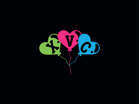 Abstract XVC Three Letter Logo Icon Vector