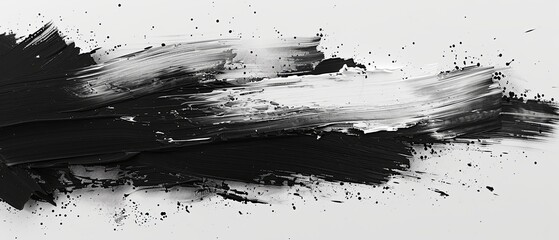 Naklejka premium A minimalist abstract work, with bold, thick strokes of monochromatic paint. 