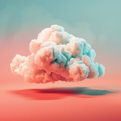Ethereal Beauty: Isolated Cloud in Vibrant Hues