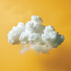 Whimsical Cloudscape: Floating on Color Background