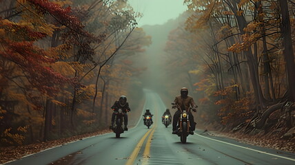 Motorcycle Riders, Large JPG - obrazy, fototapety, plakaty