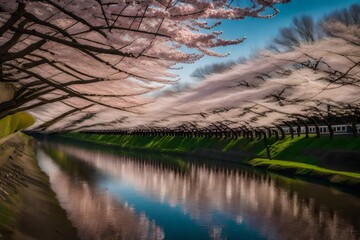 reflection of trees in water