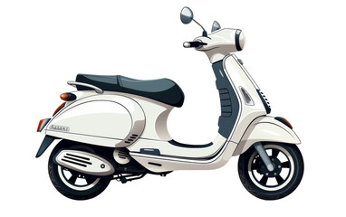 Obraz premium A sleek white scooter standing gracefully on a white background