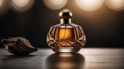 Oud Perfume bottle with agar wood concept
