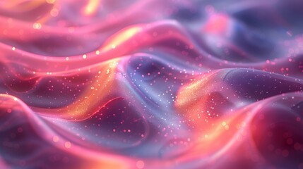 Abstract fluid colorful holographic neon curved waves - obrazy, fototapety, plakaty