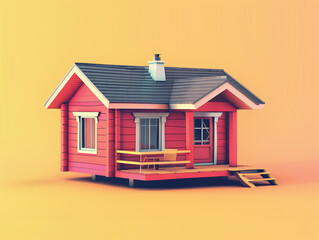 House Isolated on Color Background