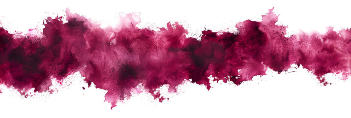 Maroon and magenta watercolor smudge pattern on transparent background. - obrazy, fototapety, plakaty