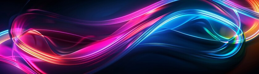 A closeup of neon lights swirling in vibrant colors, creating an abstract and dynamic composition that captures the energy and excitement associated with modern lighting technology The bright hues