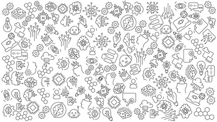 doodle icons set vector design in trendy style