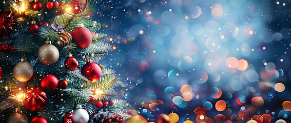 Obraz na płótnie Canvas christmas tree with colorfull