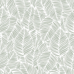 Seamless pattern with decorative leaves. - 774330585