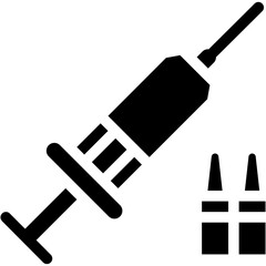 Health, injection, medicine, syringe, vaccine Icon