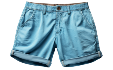 A pair of vibrant blue shorts with a laid-back vibe against a clean white background