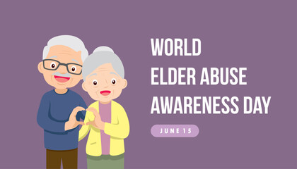world elder abuse awareness day vector illustration design - Powered by Adobe