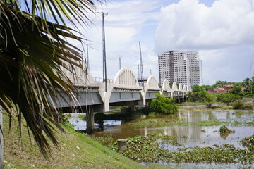 Bridge over the Acaraú River in Sobral. Ceará, Brazil.