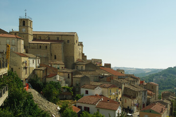 View of Bonefro and its church, an Italian municipality of approximately 1,200 inhabitants in the...