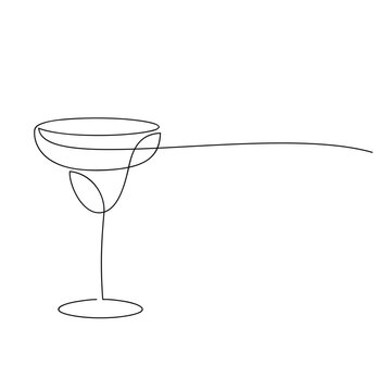 recommend clip art: Cocktail glass one line continuous drawing. Hand drawn drink vector illustration. Abstract linear silhouette. Minimal design, print, banner, card, bar wall art poster, menu, logo, sketch.