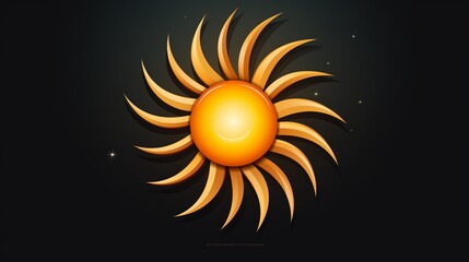 A minimalist logo icon of a sun.